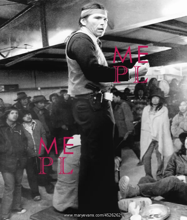: Dennis Banks, speaks to the Indians during the : Dennis Banks, speaks to the Indians during the