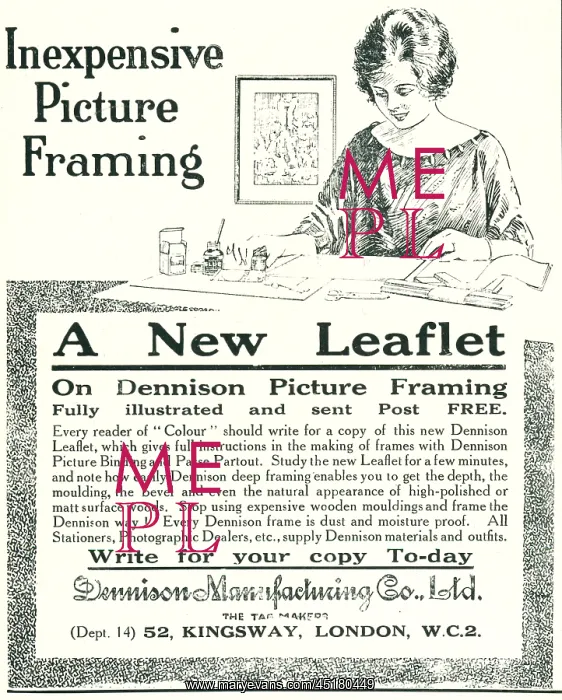 : Dennison Picture Framing Advertisement : Dennison Picture Framing Advertisement