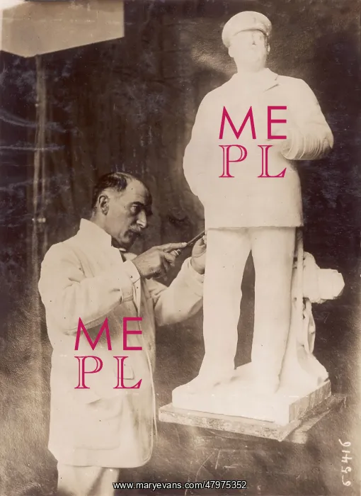 : Denys Geuch with statue of Edward VII : Denys Geuch with statue of Edward VII