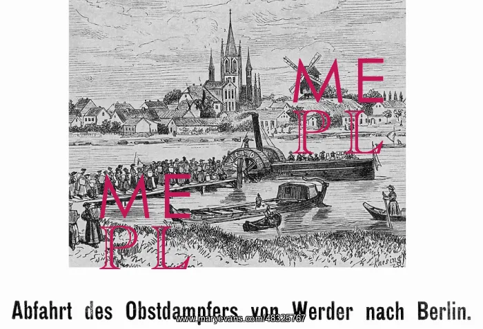 : Departure of the fruit steamer from Werder : Departure of the fruit steamer from Werder