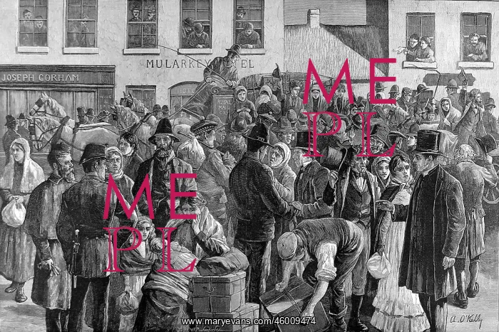 : Departure of Irish Emigrants at Clifden, County Galway 1883 : Departure of Irish Emigrants at Clifden, County Galway 1883
