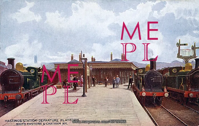 : Departure Platform - Hastings Station, East Sussex SE&CR : Departure Platform - Hastings Station, East Sussex SE&CR
