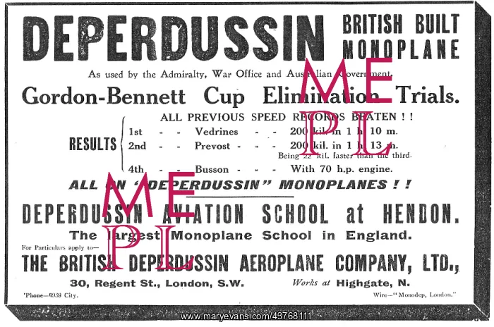 : Deperdussin Aviation School At Brooklands : Deperdussin Aviation School At Brooklands