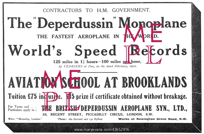 : Deperdussin Monoplanes World's Speed Records : Deperdussin Monoplanes World's Speed Records