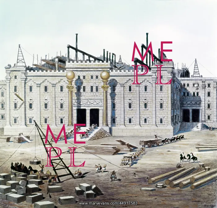 : Depicting Construction of King Solomon's Temple Paintin : Depicting Construction of King Solomon's Temple Paintin