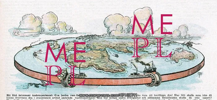 : Depiction of a flat planet Earth : Depiction of a flat planet Earth
