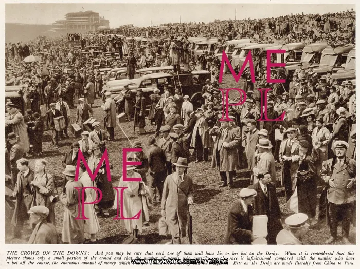 : Derby crowds at Epsom, Surrey : Derby crowds at Epsom, Surrey