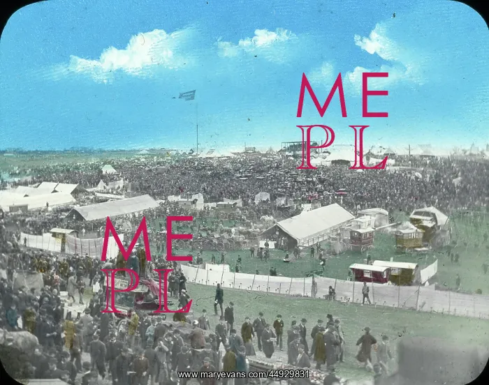 : Derby Day - View over course showing crowds. : Derby Day - View over course showing crowds.