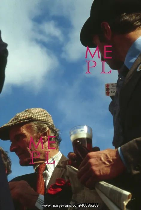 : Derby Day -- punters with beer : Derby Day -- punters with beer
