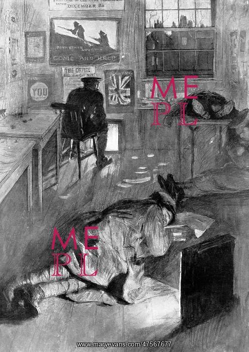 : Derby recruiters sleeping at a recruiting office, WW1 : Derby recruiters sleeping at a recruiting office, WW1