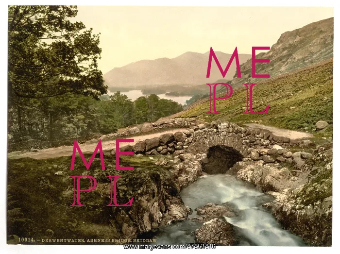: Derwentwater, Ashness Bridge and Skiddaw, Lake District, Eng : Derwentwater, Ashness Bridge and Skiddaw, Lake District, Eng