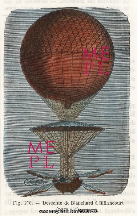 : Descent of Jean-Pierre Blanchard's balloon : Descent of Jean-Pierre Blanchard's balloon