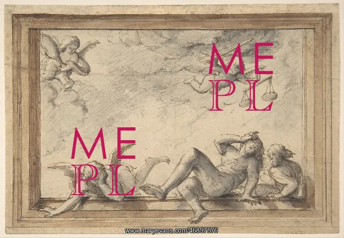 : Design for a ceiling with an allegory of Justice : Design for a ceiling with an allegory of Justice