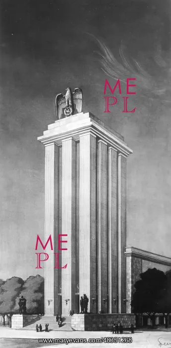 : Design drawing of the German Pavilion in Paris, 1936 : Design drawing of the German Pavilion in Paris, 1936