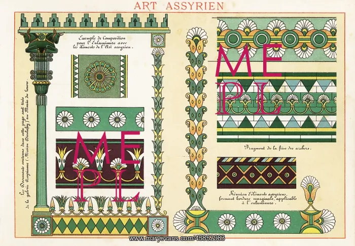 : Design elements, borders and columns from ancient : Design elements, borders and columns from ancient