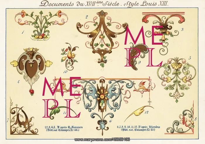: Design elements from the era of Louis XIII : Design elements from the era of Louis XIII
