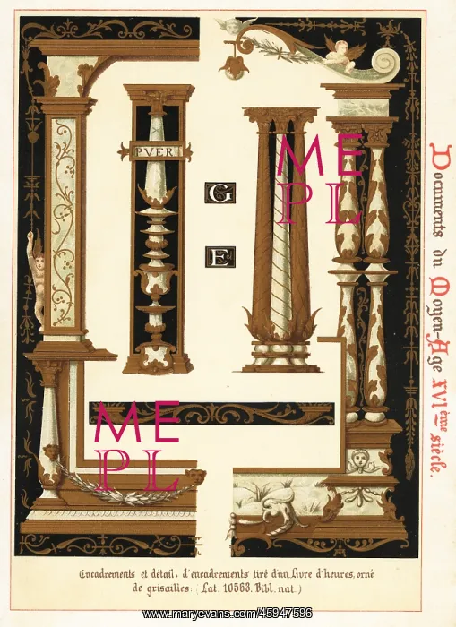 : Design elements with grisailles from the 16th century : Design elements with grisailles from the 16th century