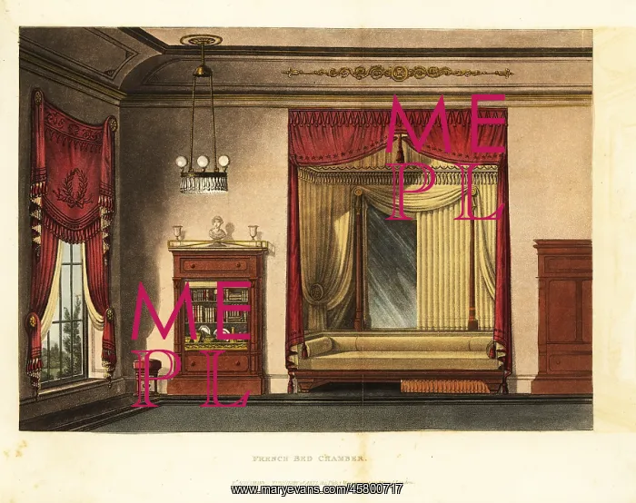 : Design for a French bed chamber, 1815 : Design for a French bed chamber, 1815