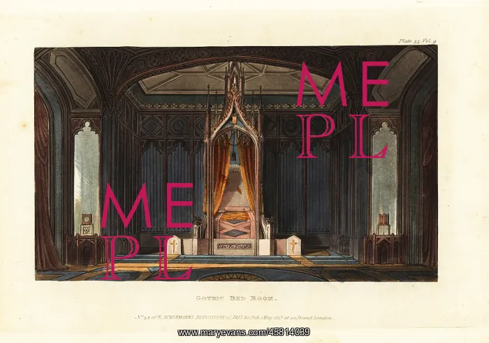  : Design for a Gothic Bed Room, 1813