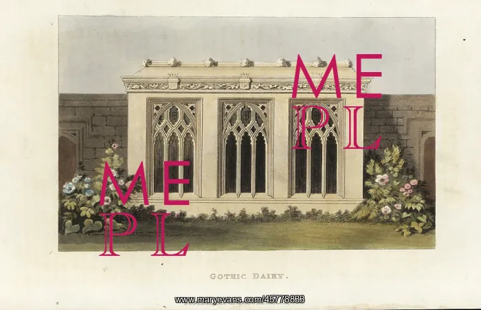 : Design for a gothic dairy for a stately home, 1821 : Design for a gothic dairy for a stately home, 1821