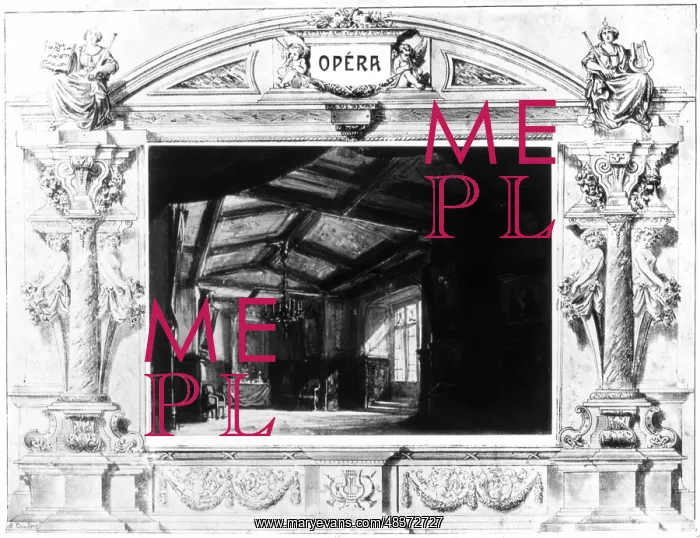 : Design for Mozart's Don Giovanni, 1875. Opera : Design for Mozart's Don Giovanni, 1875. Opera