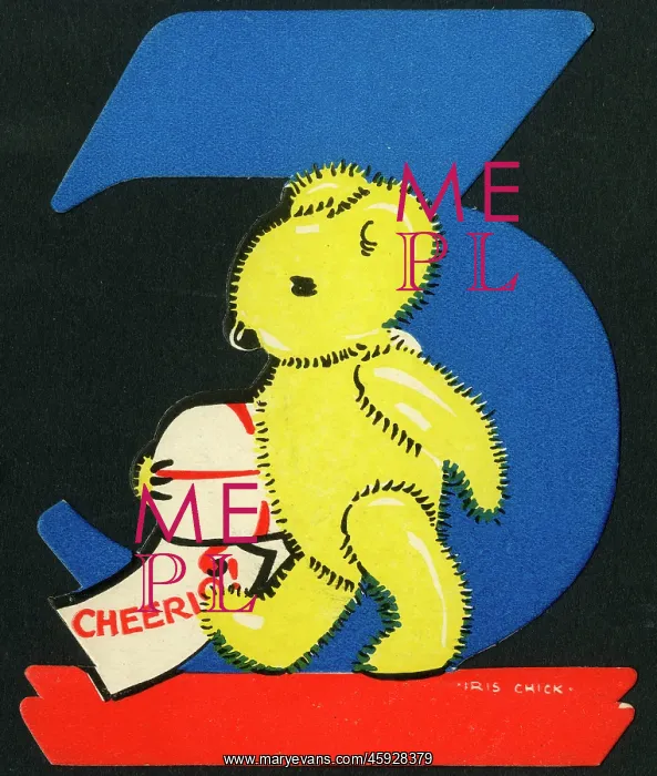 : Design for a novelty 3rd birthday card : Design for a novelty 3rd birthday card