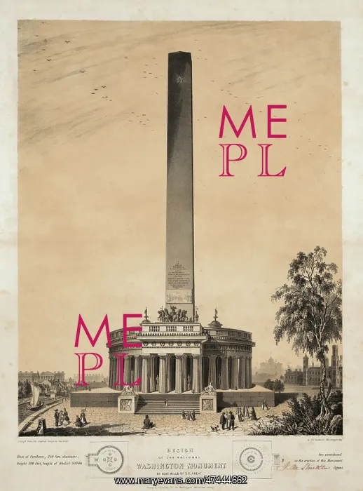 : Design of the original Washington Monument : Design of the original Washington Monument