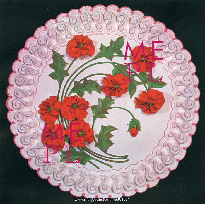 : Designs for Cake Tops, Poppy design