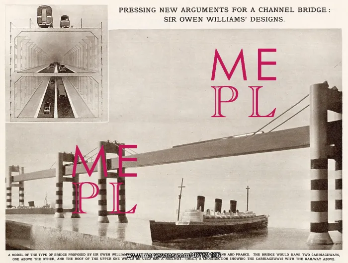 : Designs for a Channel Bridge by Sir Owen Williams : Designs for a Channel Bridge by Sir Owen Williams