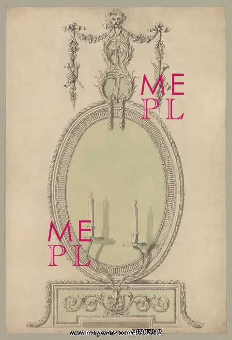 : Two Designs for an Overmantel Glass (Verso: Partial : Two Designs for an Overmantel Glass (Verso: Partial