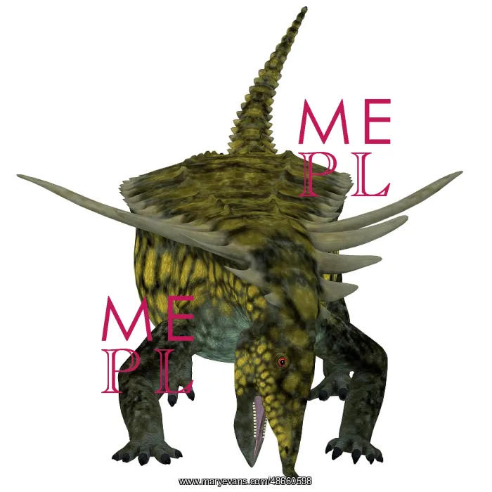 : Desmatosuchus armored dinosaur, front view : Desmatosuchus armored dinosaur, front view