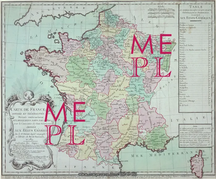 : Desnos. Map of France Divided : Desnos. Map of France Divided
