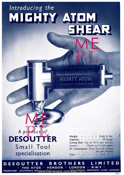 : Desoutter Mighty Atom Pneumatic Shear Tool : Desoutter Mighty Atom Pneumatic Shear Tool