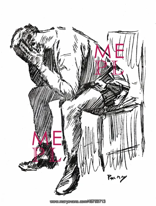 : Despairing man with his head in his hands : Despairing man with his head in his hands