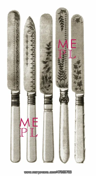 : Five Dessert Knives : Five Dessert Knives