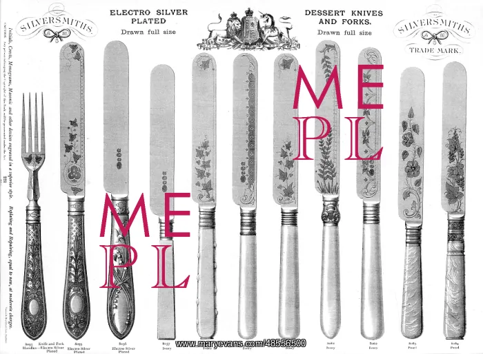 : Dessert knives and forks, Plate 221 : Dessert knives and forks, Plate 221