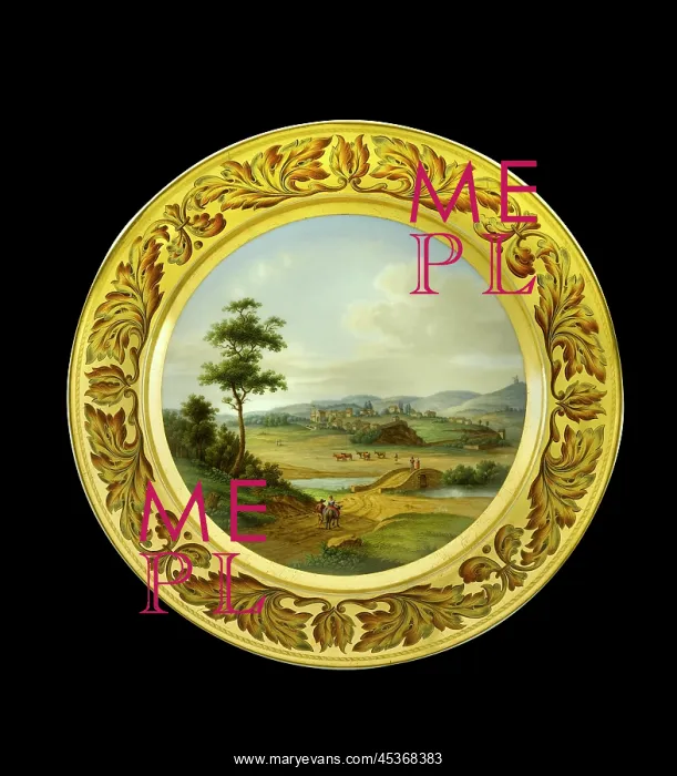 : Dessert plate depicting Vimiero : Dessert plate depicting Vimiero