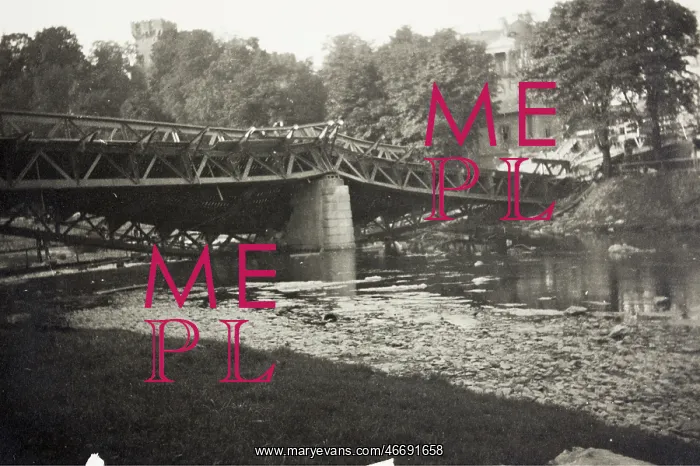 : Destroyed bridge over the Olsa in Cieszyn, Poland. Second? : Destroyed bridge over the Olsa in Cieszyn, Poland. Second?