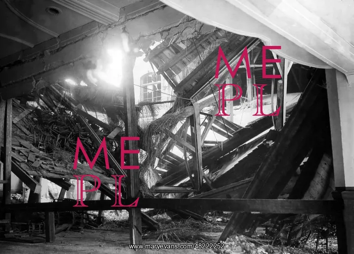 : The destroyed Buergerbraeukeller after Elser's assassina : The destroyed Buergerbraeukeller after Elser's assassina