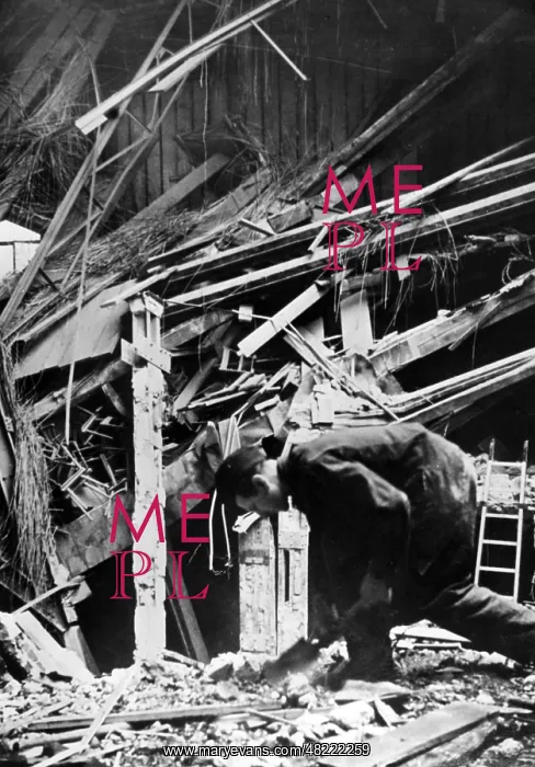 : The destroyed Buergerbraeukeller after Elser's assassina : The destroyed Buergerbraeukeller after Elser's assassina