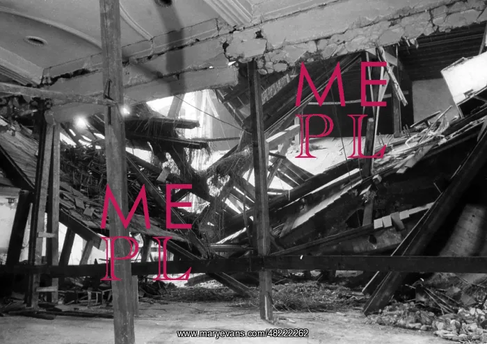 : The destroyed Buergerbraeukeller after Elser's assassina : The destroyed Buergerbraeukeller after Elser's assassina