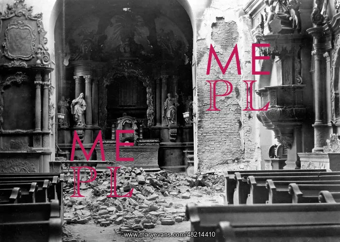 : Destroyed church in Kalisz, 1914 : Destroyed church in Kalisz, 1914