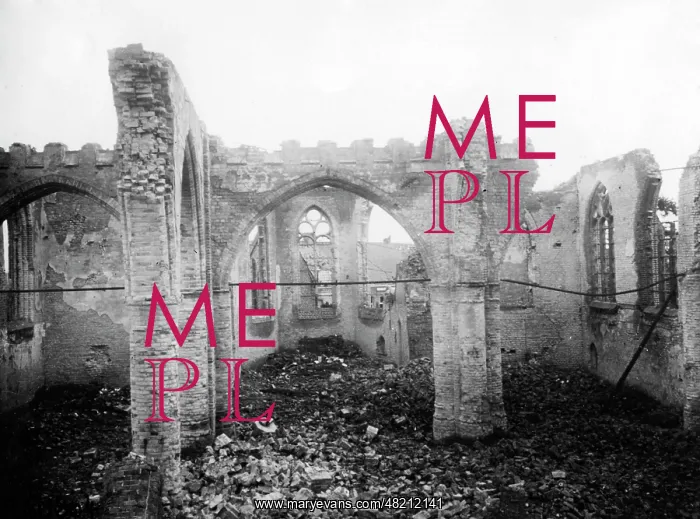 : Destroyed church in Ypres during the First World War : Destroyed church in Ypres during the First World War