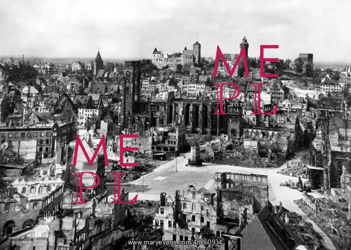 : Destroyed city centre of Nuremberg, 1945 : Destroyed city centre of Nuremberg, 1945