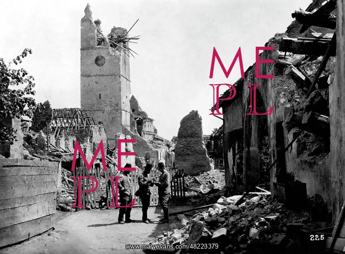 : Destroyed city in Montenegro during the First World War : Destroyed city in Montenegro during the First World War