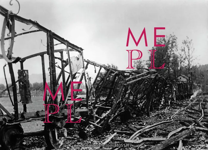 : Destroyed French ammunition train, 1940 : Destroyed French ammunition train, 1940