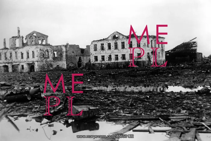 : Destroyed houses in Kholm, 1942 : Destroyed houses in Kholm, 1942