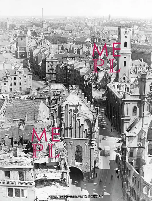 : Destroyed Munich after the Second World War, 1945 : Destroyed Munich after the Second World War, 1945