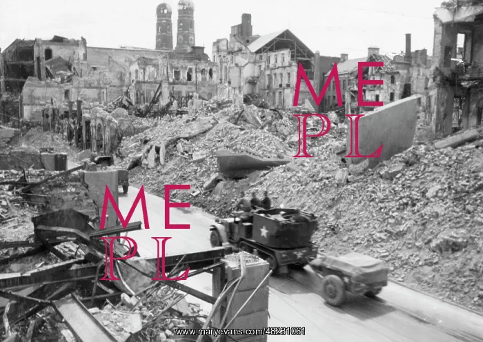 : Destroyed Munich after the Second World War, 1945 : Destroyed Munich after the Second World War, 1945
