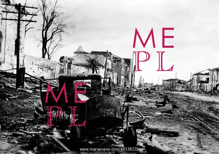 : Destroyed neighborhood in Belgorod, 1943 : Destroyed neighborhood in Belgorod, 1943